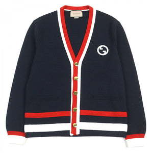 Gucci cardigan 743019 Nylon Navy white red XS