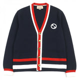 Gucci cardigan 743019 Nylon Navy white red XS