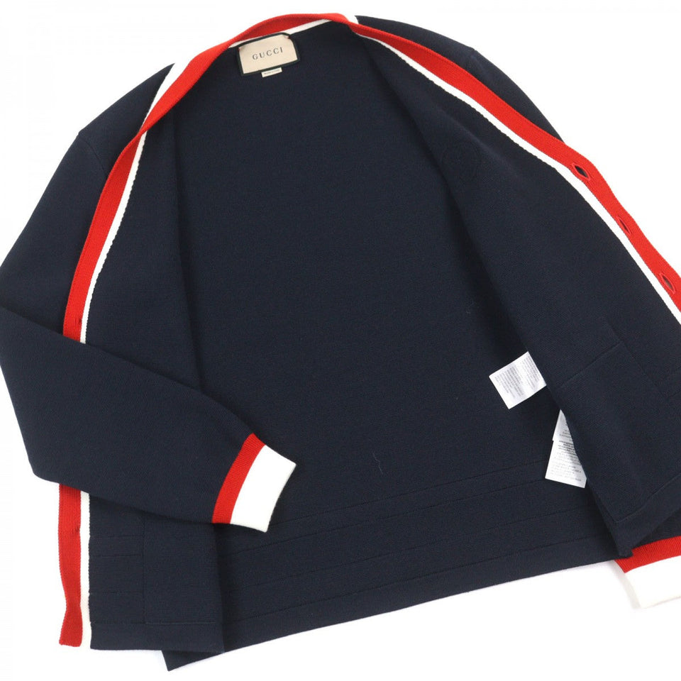 Gucci cardigan 743019 Nylon Navy white red XS