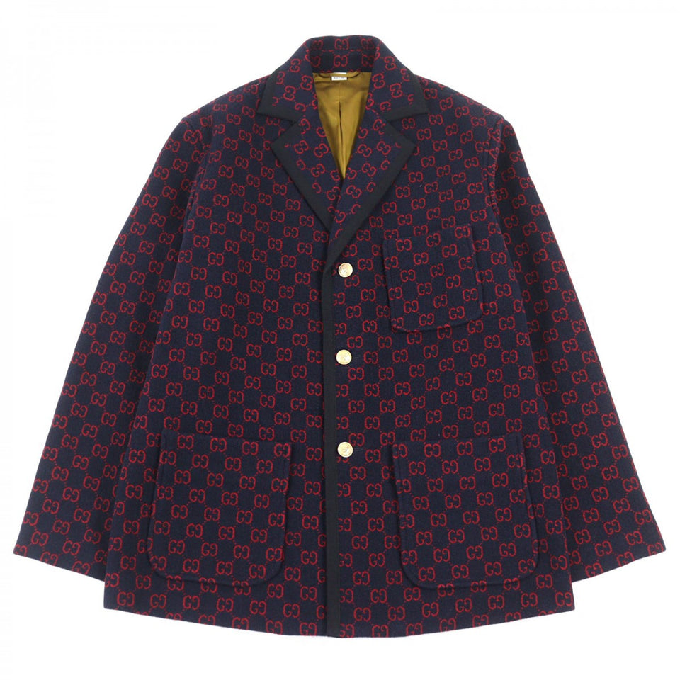 Gucci coat 597911 wool Navy red 44