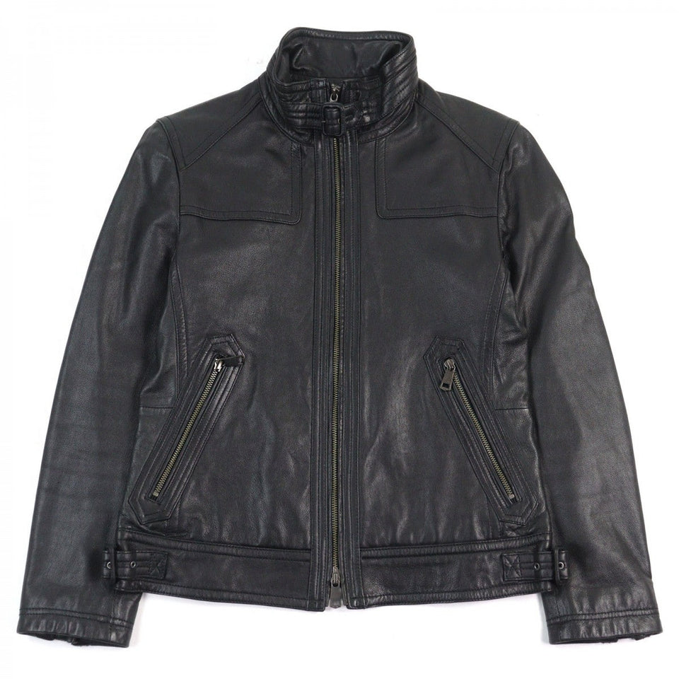 Burberry BLACK LABEL Riders jacket D1F06-605-09 Sheep leather black M