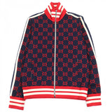 Gucci Jacket 496919 cotton Navy Red All-over pattern S