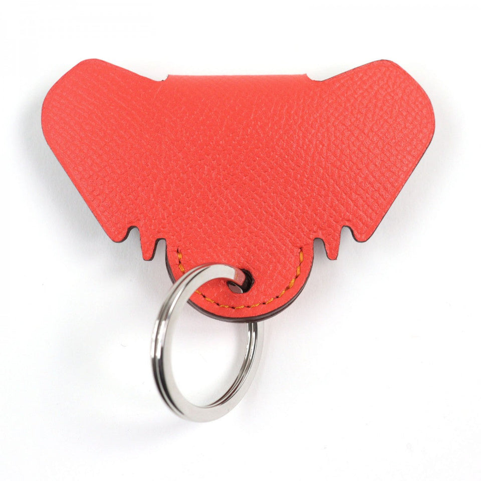 Hermes Bag charm leather Red, Rouge Cou Petite Ash Elephant