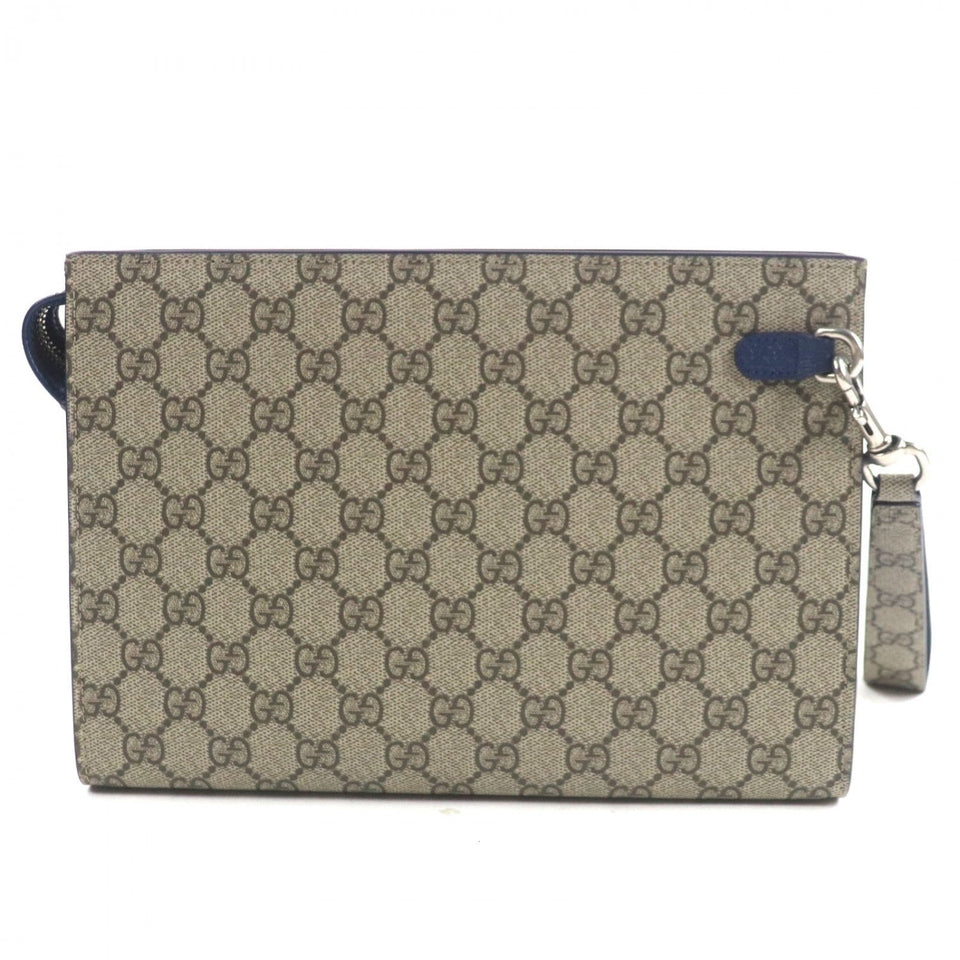 Gucci Clutch bag 768255 GG Supreme Canvas Beige blue