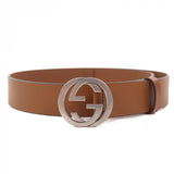 Gucci belt 546389 leather Brown 85ã»34