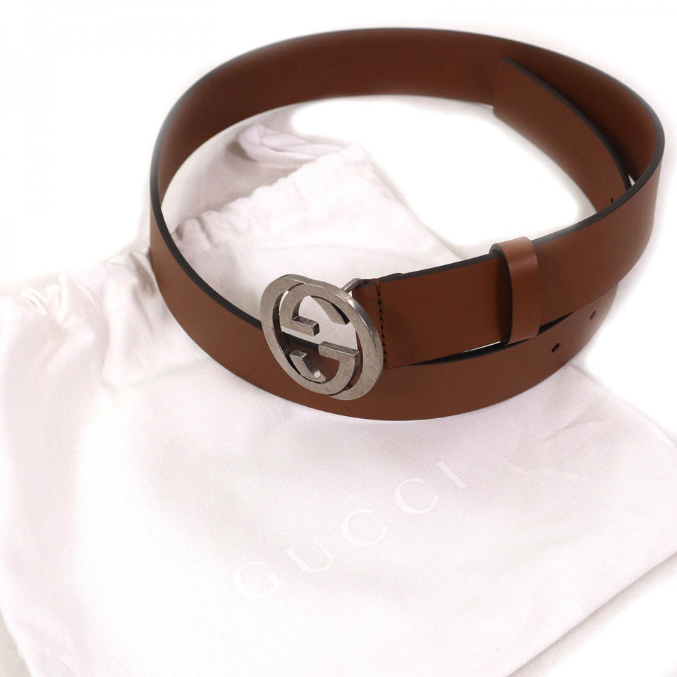 Gucci belt 546389 leather Brown 85ã»34