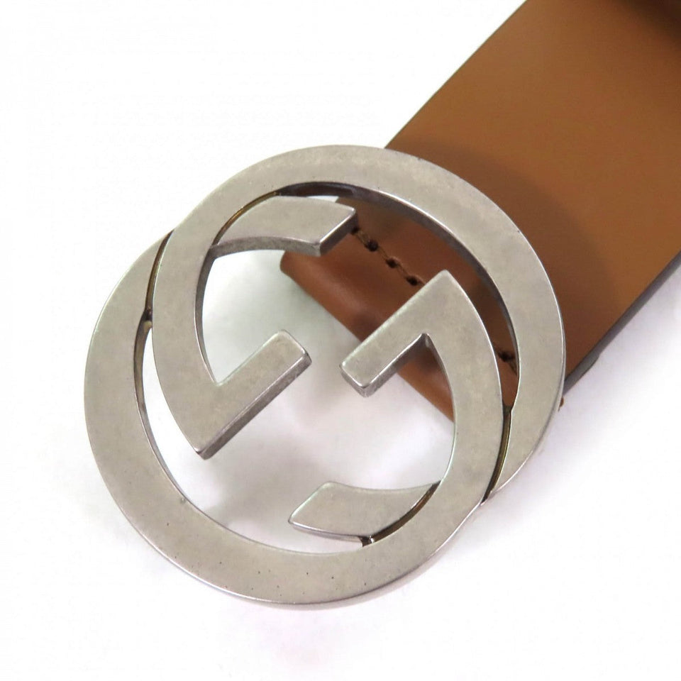 Gucci belt 546389 leather Brown 85ã»34