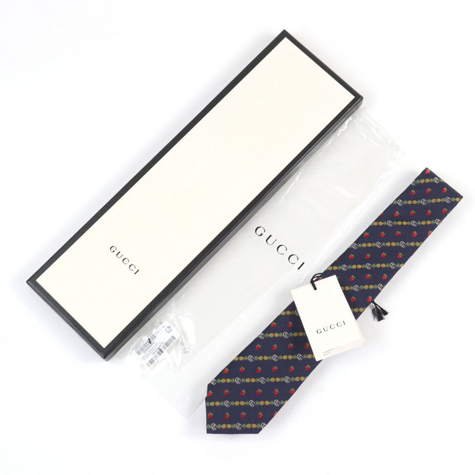 Gucci tie 597093 silk Navy type