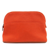 Hermes Cosmetics Pouch cotton Orange Bored pouch MM