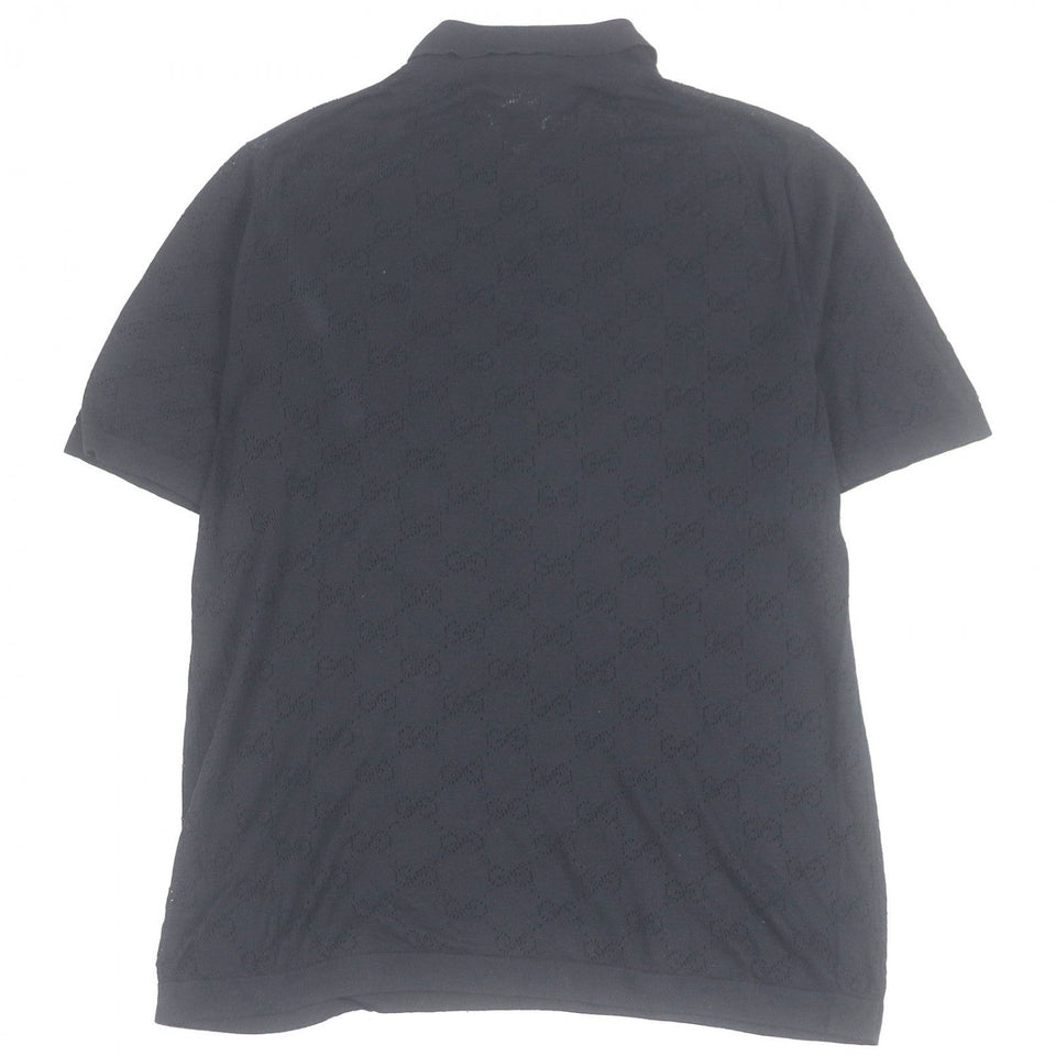 Gucci Short sleeve polo shirt silk black L
