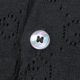 Gucci Short sleeve polo shirt silk black L
