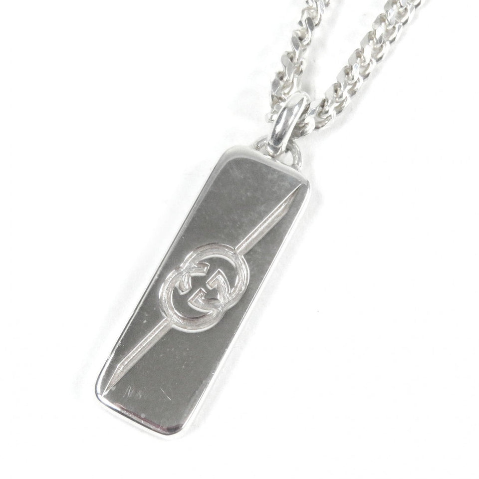 Gucci Necklace 774055 AG925 Silver Diagonal Interlocking G