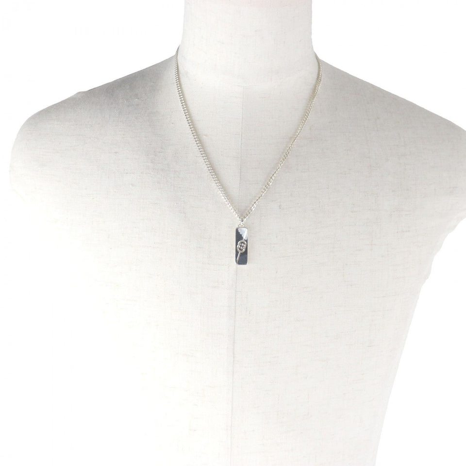 Gucci Necklace 774055 AG925 Silver Diagonal Interlocking G