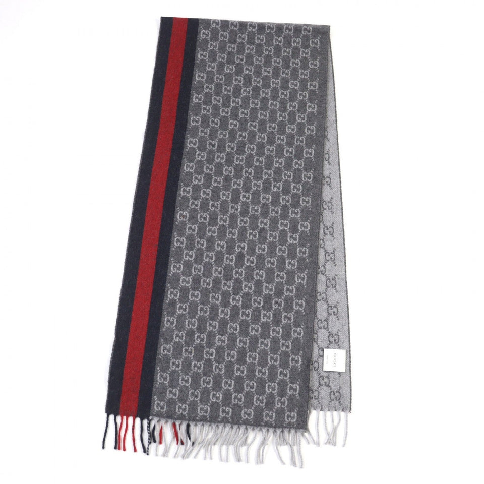 Gucci Scarf 391531 cashmere Gray type 35Ã165cm