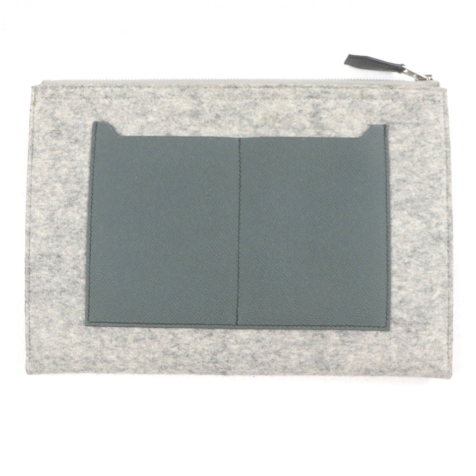 Hermes Clutch bag felt gray TOO DOO 29