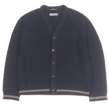 Gucci cardigan 788009 cotton Navy Cotton jersey knit cardigan with Web stripe L