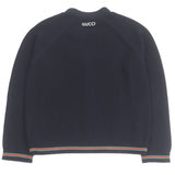 Gucci cardigan 788009 cotton Navy Cotton jersey knit cardigan with Web stripe L