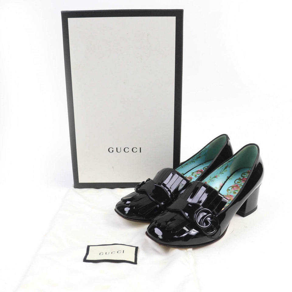 Gucci pumps 474510 Patent leather black 36.5