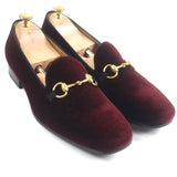 Gucci loafers 718888 Velor Bordeaux 8.5