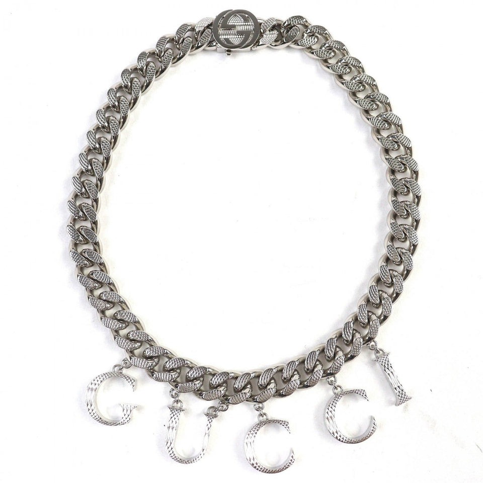 Gucci choker 675769 ã¼ Silver script logo choker