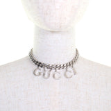 Gucci choker 675769 ã¼ Silver script logo choker