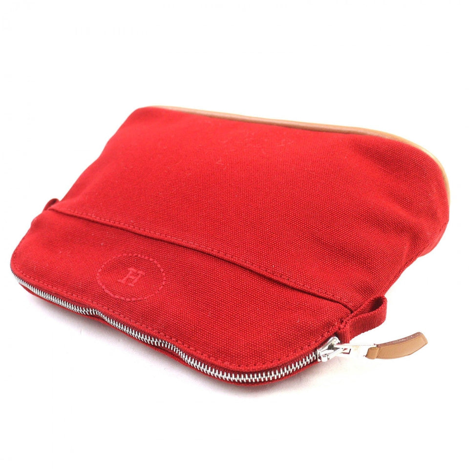 Hermes Cosmetics Pouch cotton Red Bored porch PM