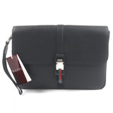 Gucci Clutch bag 816755 leather black Web stripe