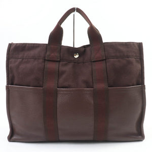 Hermes Tote Bag cotton Brown Fool Toe MM