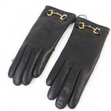 Gucci gloves 603635 Sheep leather black M