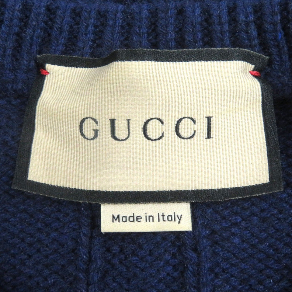 Gucci sweater 673489 cashmere Navy M