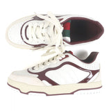 Gucci Low cut sneakers 878002 leather Bordeaux White Reweb 7.5