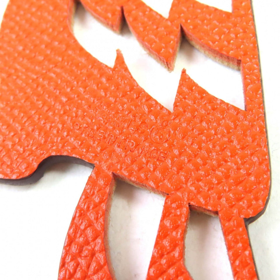 Hermes Bag charm leather Brown type Orange Petit Ash
