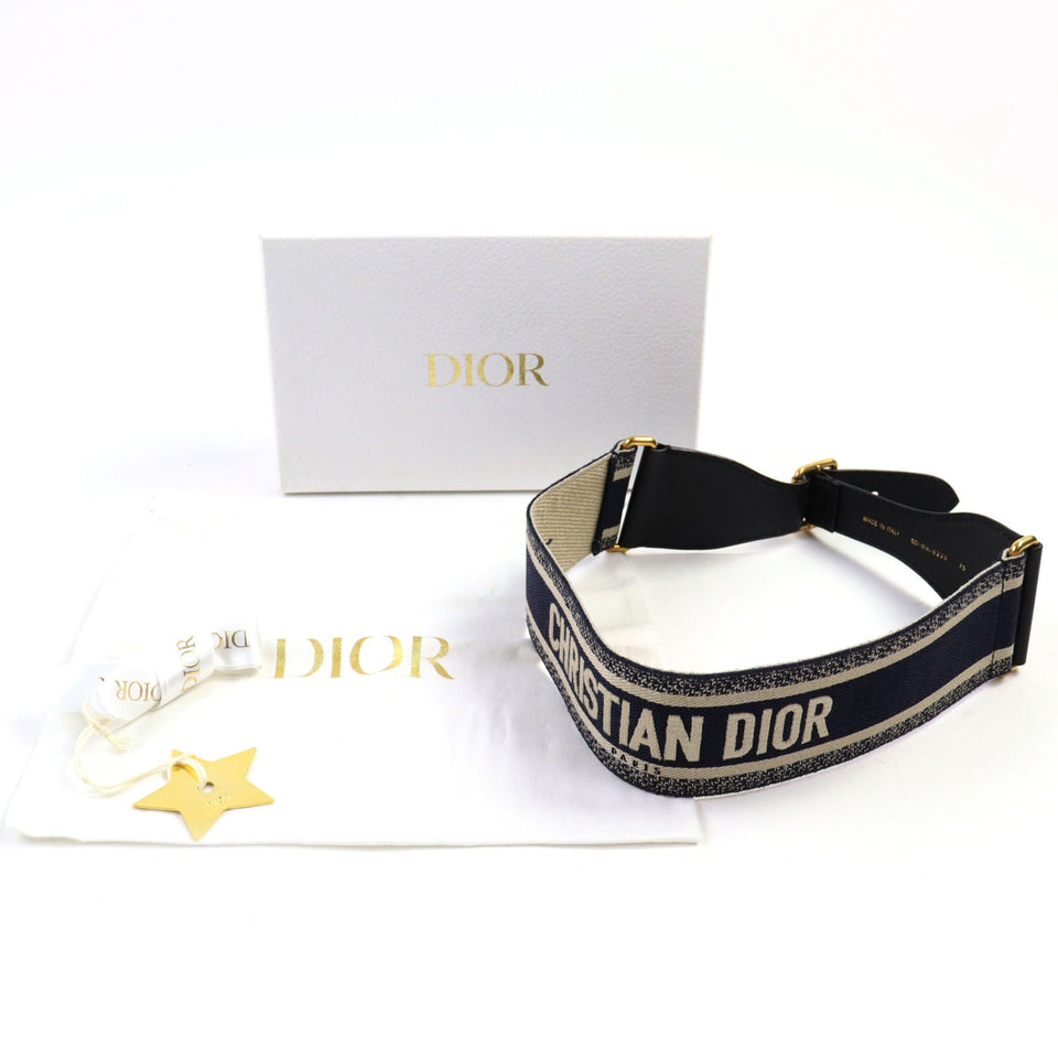 Christian Dior Embroidery Canvas Belt
