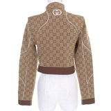 Gucci tops 715524 Nylon Brown M