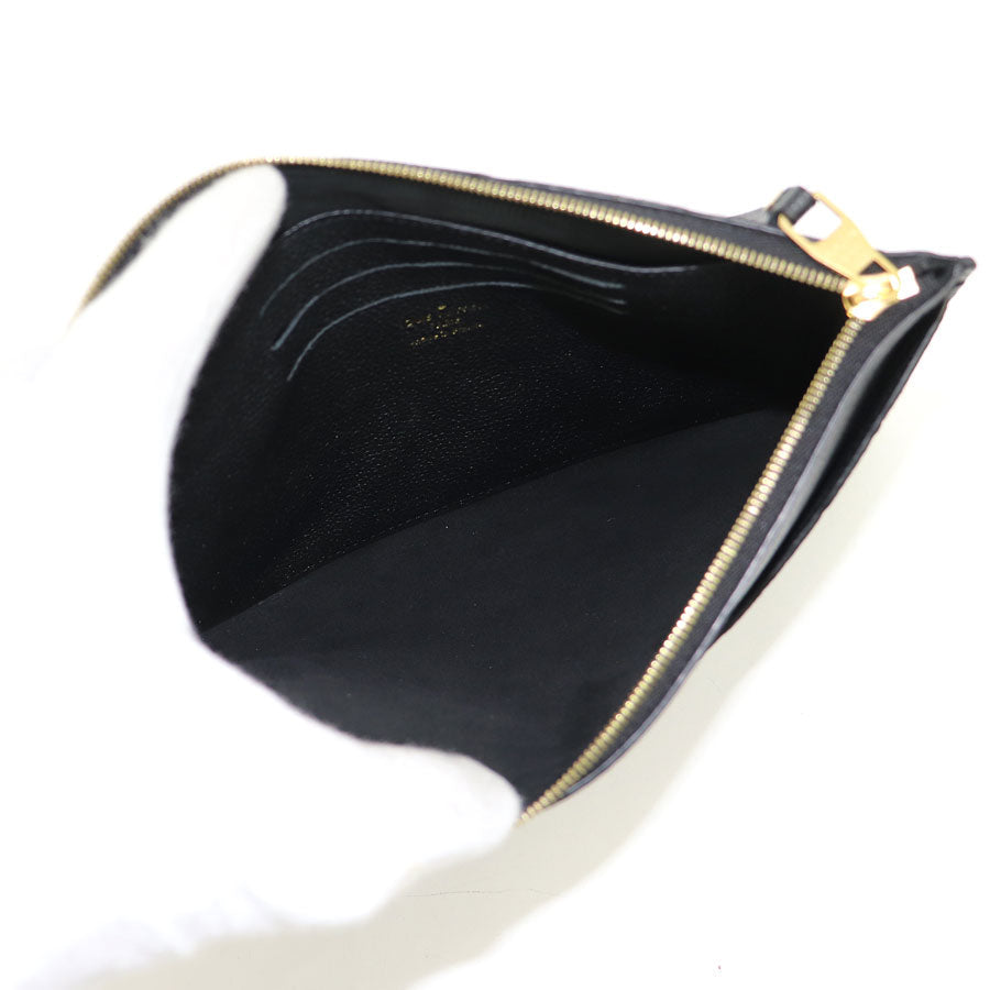 Louis Vuitton Pochette Melanie MM Monogram Implant Noir Clutch Bag