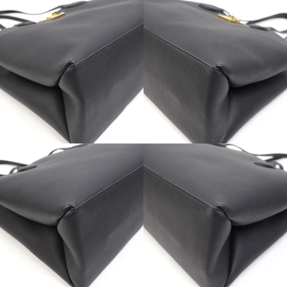Louis Vuitton Lock Me Shopper Tote Bag Noir Grain Calfskin Leather