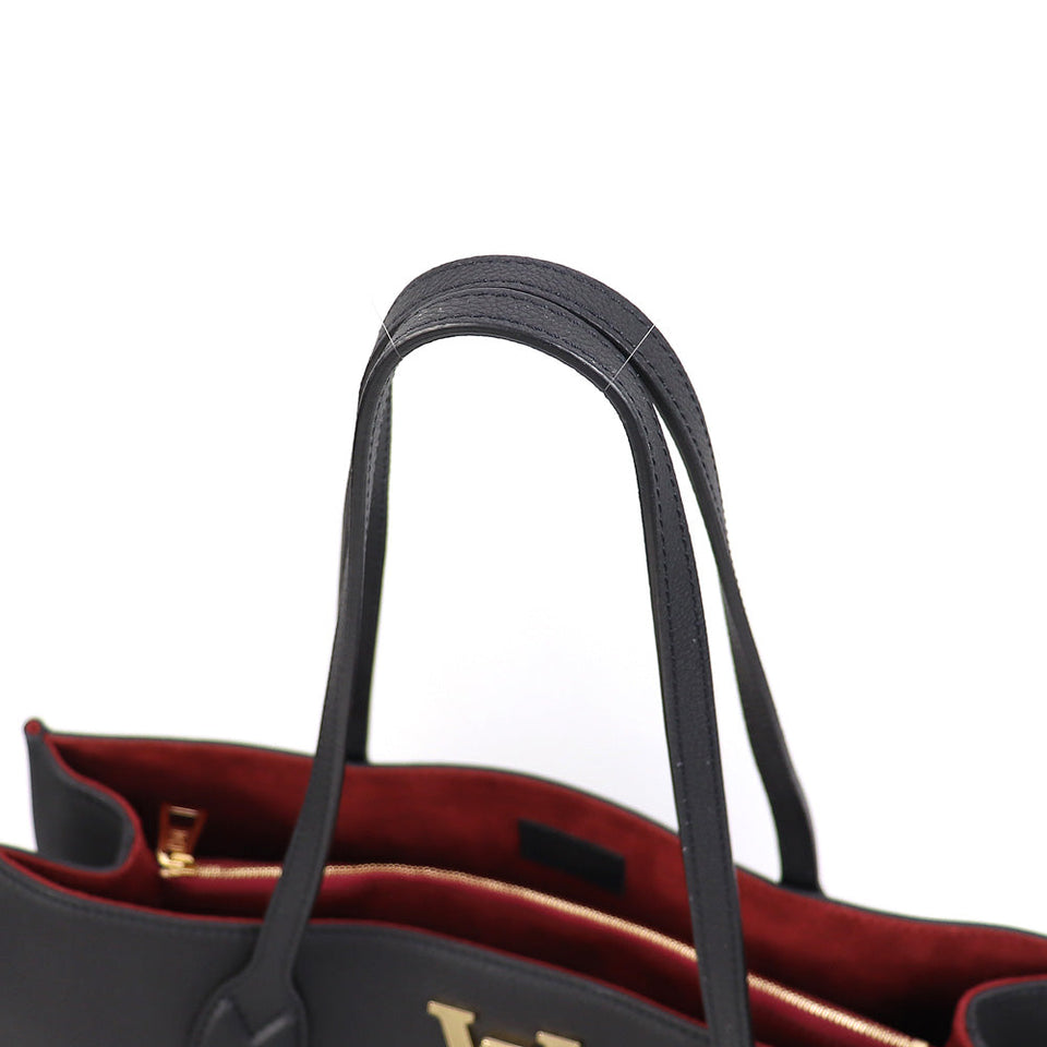 Louis Vuitton Lock Me Shopper Tote Bag Noir Grain Calfskin Leather