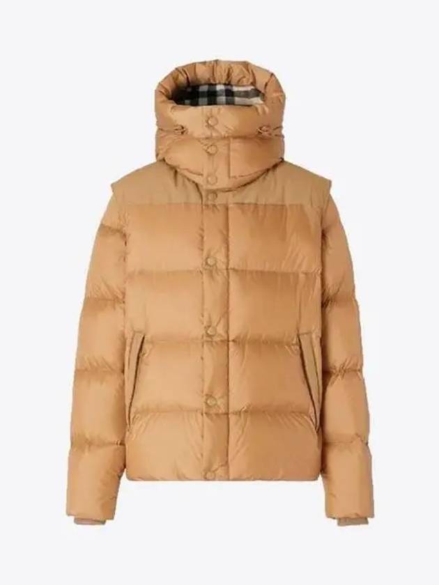 Luxury Burberry Detachable Sleeve Hooded Padding Beige