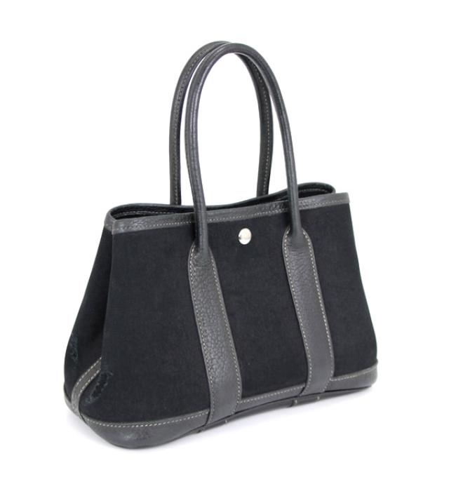 Hermes Garden Party TTPM Black Tote Bag H Engraved