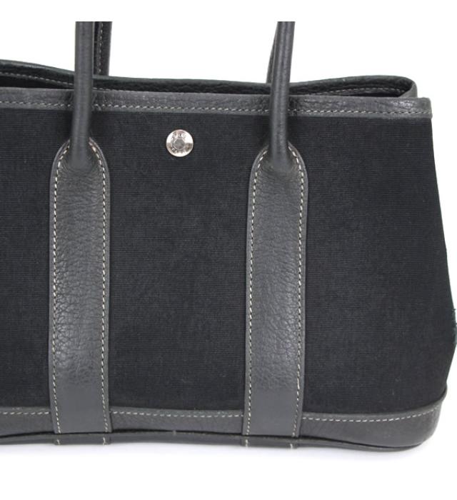 Hermes Garden Party TTPM Black Tote Bag H Engraved