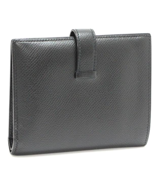 Hermes Bearn Compact Epson Black Wallet Z Engraved