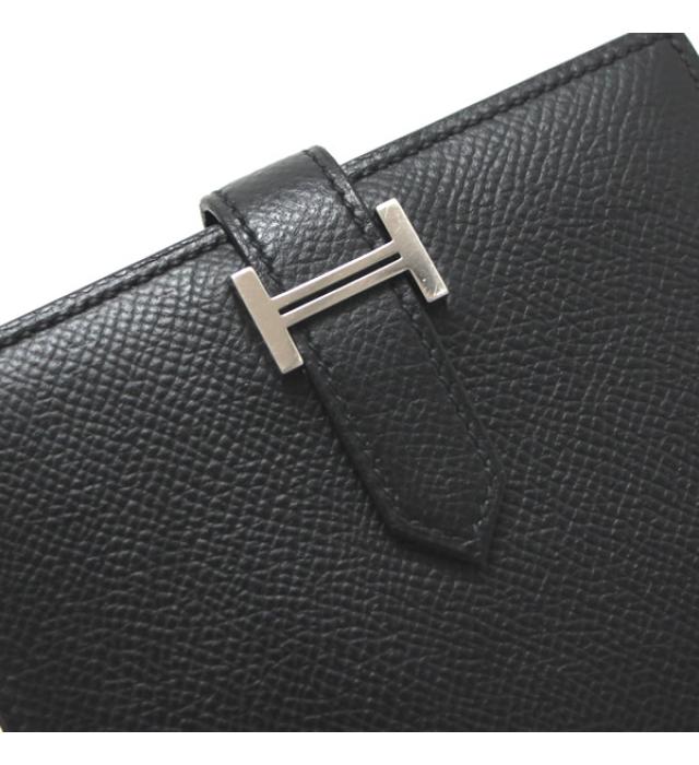 Hermes Bearn Compact Epson Black Wallet Z Engraved