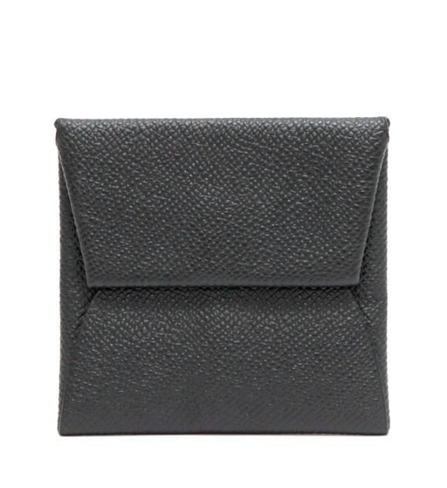 Hermes Bastia Black Coin Case Purse C Engraved