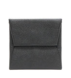 Hermes Bastia Black Coin Case Purse C Engraved
