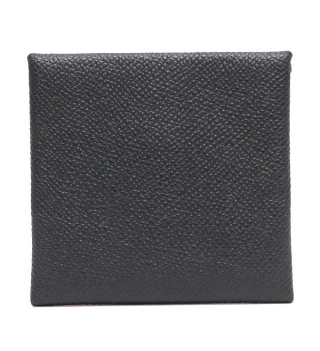 Hermes Bastia Black Coin Case Purse C Engraved