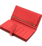 Hermes Bian Souffle Chevre Rouge Tomato G Metal Fittings Wallet