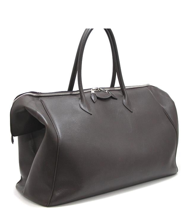 Hermes Paris Ribbon Bay 50 Boston Bag Brown J Engraved