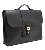 Hermes Sac Adépeche 38 Ardennes Black Briefcase Bag □C Engraved