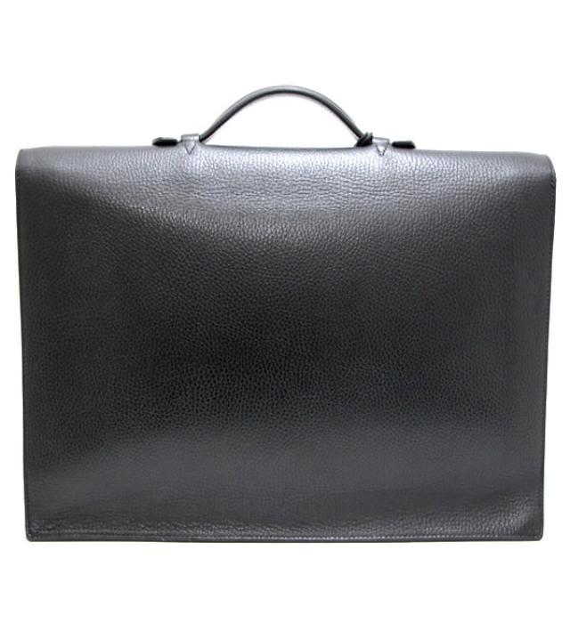Hermes Sac Adépeche 38 Ardennes Black Briefcase Bag □C Engraved