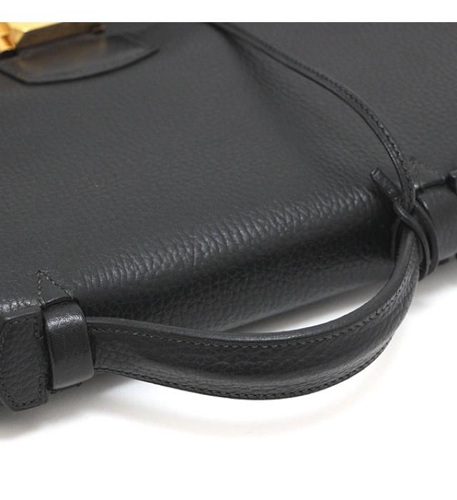 Hermes Sac Adépeche 38 Ardennes Black Briefcase Bag □C Engraved